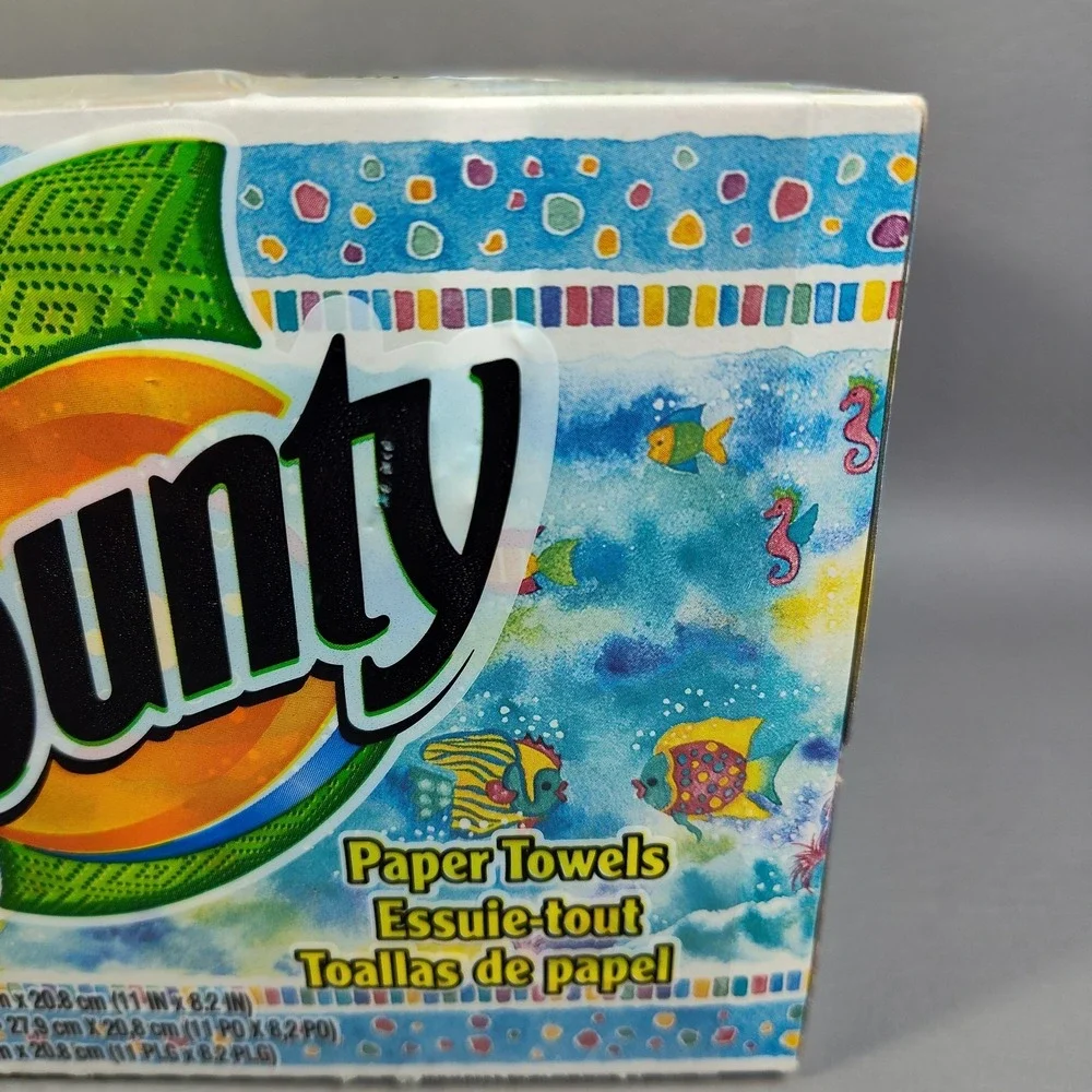 Vintage Bounty Paper Towels Box Kissing Fish II By Artist Lila Rose Kennedy 2000